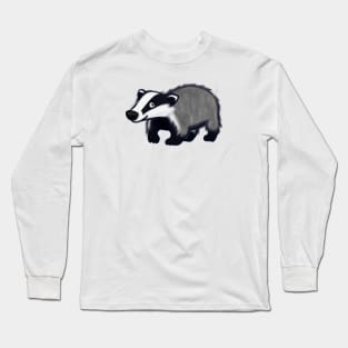 Cute Badger Drawing Long Sleeve T-Shirt